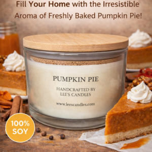 Lee's Candles Pumpkin Pie 3‑Pack candle product thumbnail on white background